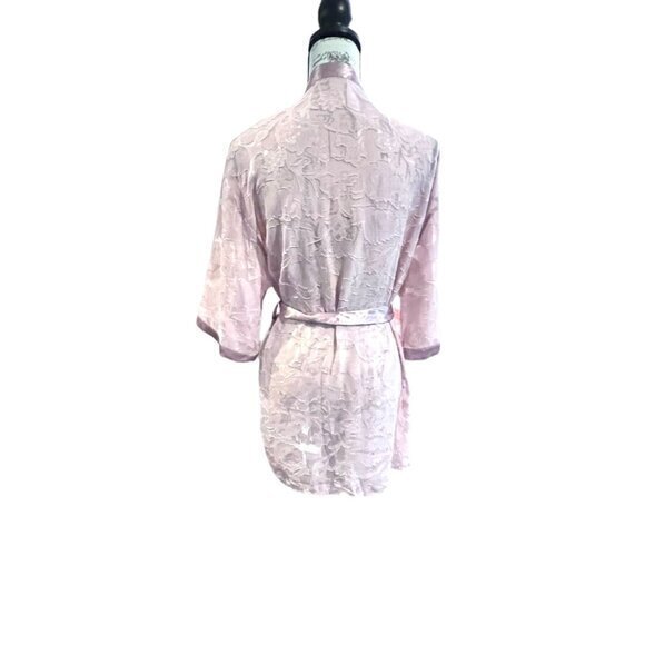 Flora by Flora Nikrooz Lingerie Chemise Slip Dress Robe Set Light Pink Floral - Picture 15 of 16